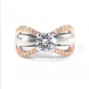 925 Silver Engagement/Wedding Ring.  SIZE 9